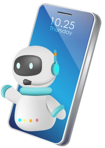 Robot and a cellphone